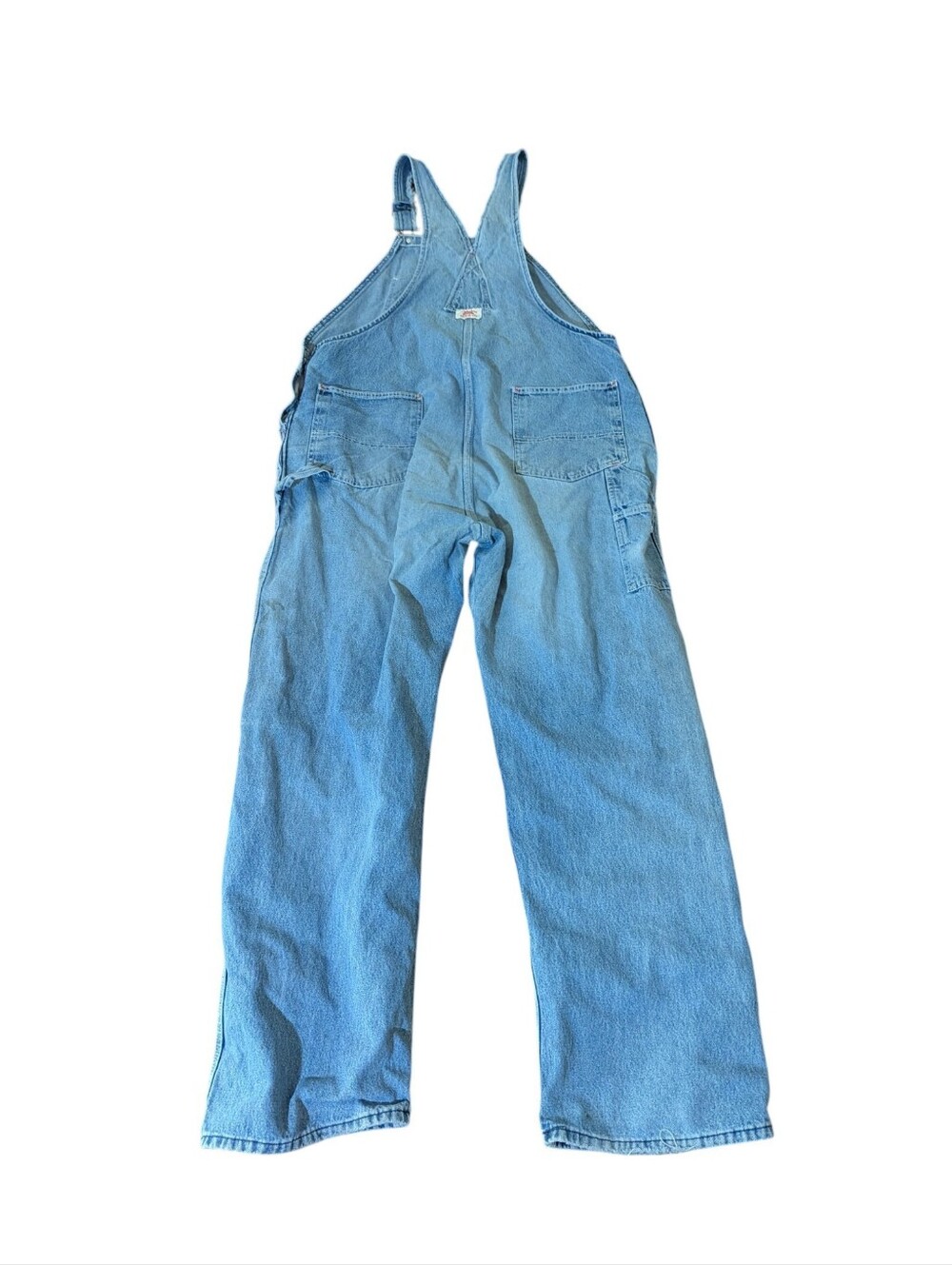 Vtg. Round House Light Blue Denim Overalls Authentic Kansas Farmer Thrashed - Picture 3 of 11